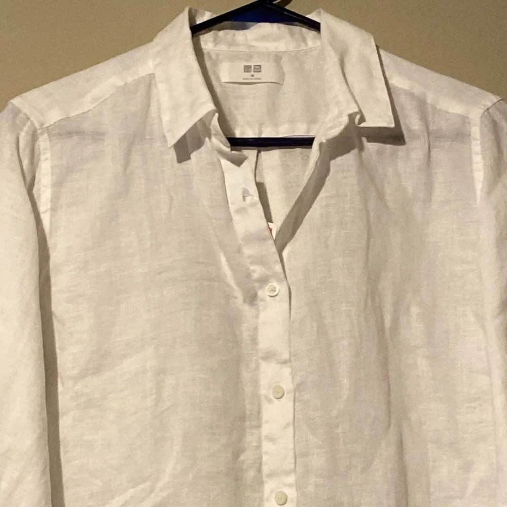 Uniqlo Premium Linen Long Sleeve Shirt NWT - Picture 3 of 7